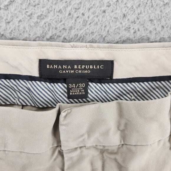 Banana Republic‎ Pants Mens 34x30 Tan Gavin Chino Relaxed Light Academia Pockets - Picture 3 of 9